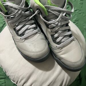 Air Jordan Sneakers with Green Accents